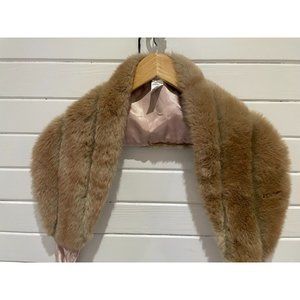 Women's Sinequanone Paris made in France Faux Fur Stole Shawl brown pink